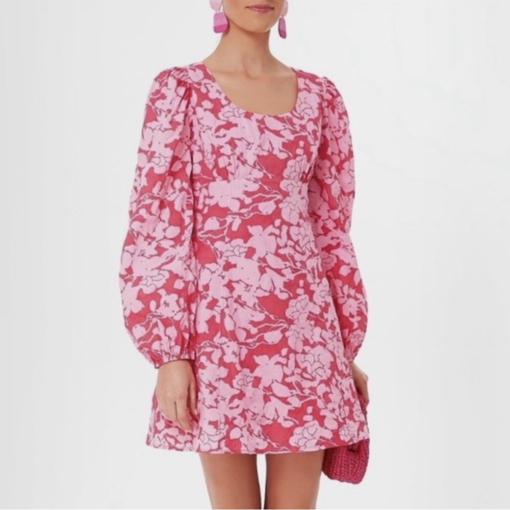 Hyacinth House Sienna Pink Floral Long-Sleeve A-Line Dress